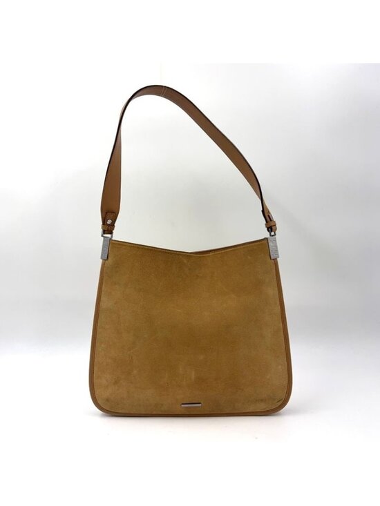 Gucci Handbags - Gucci Leather Suede Brown Shoulder Bag Silver